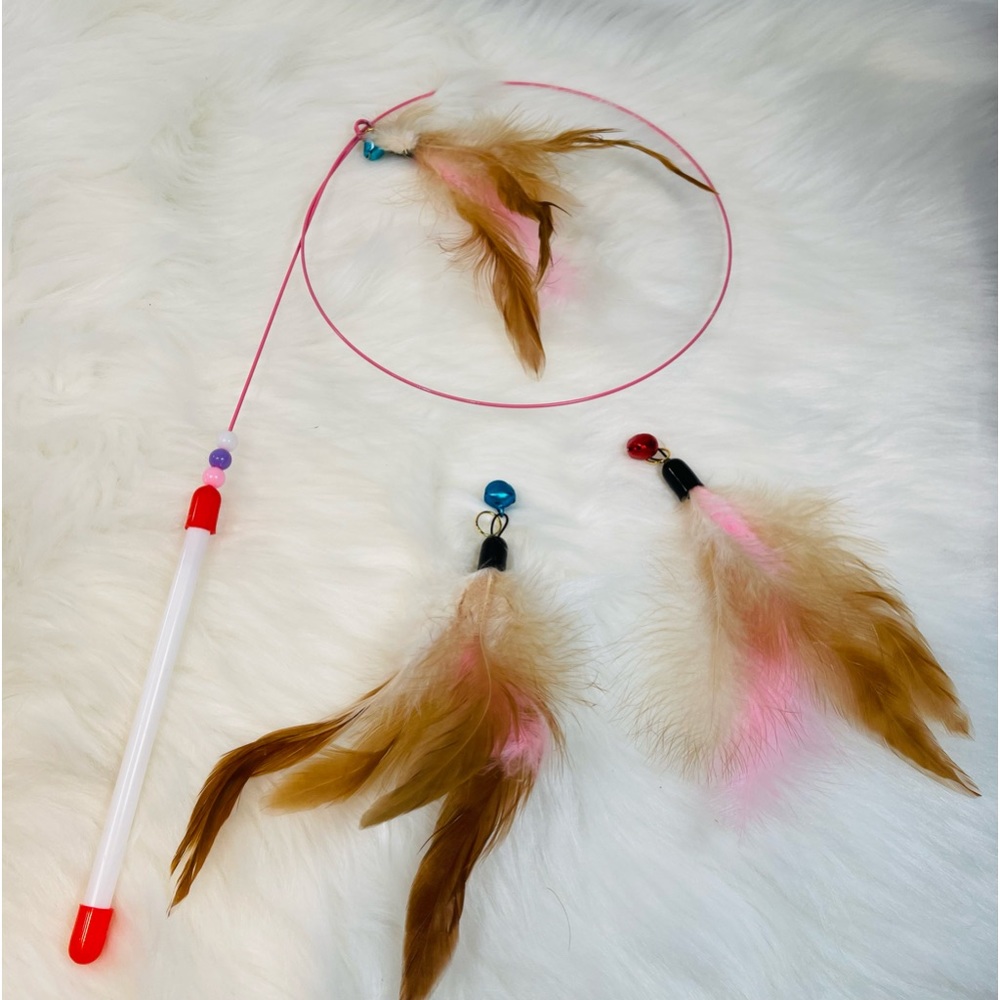 Brand New Cat Feather Interactive Toy Set with 3 Replacements and 1 Wand